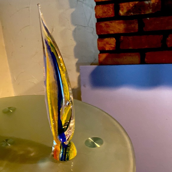 14’ Murano Style Gorgeous Heavy Glass Multi Color Fish - Picture 7 of 16